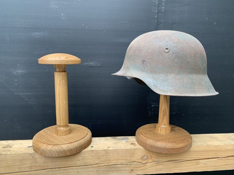 Wooden oak Helmet Stand Wooden Helmet Holder Pickelhaube Etsy