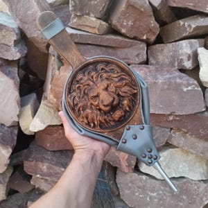Our Novelty -Solid Oak Wood Fireplace Bellows with leather band - Wood and Leather Air Blower for Fire Pit Tool - Wooden Stove Barbecue Tool