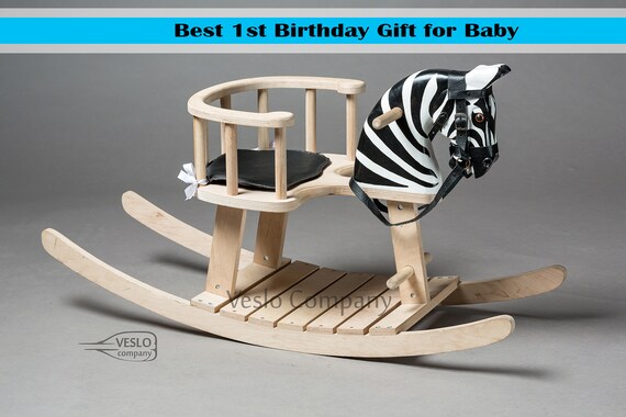 wooden rocking zebra