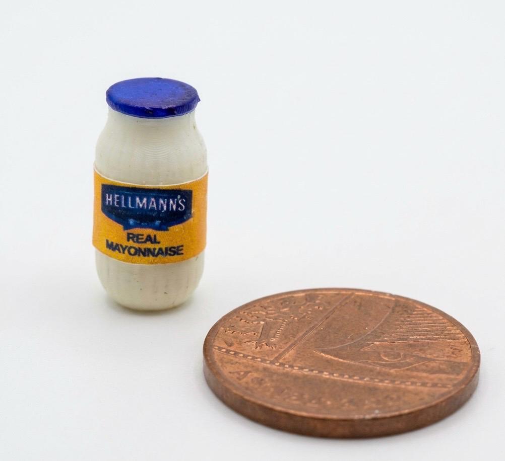 Set Condimenti In Miniatura 1:12 – Ketchup, Senape, Mayo Su Base Legno – Fatto A Mano - Foto 4
