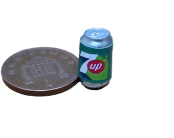 Lata de refresco en miniatura para casa de muñecas a escala 1/12 (D)