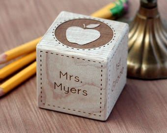 Lehrer Geschenk Individuelles Geschenk für Lehrer Block Holzblock Montessori Waldorf Lehrer Geschenk Klasse Schule Jahresende Geschenk Kleines Lehrer Geschenk