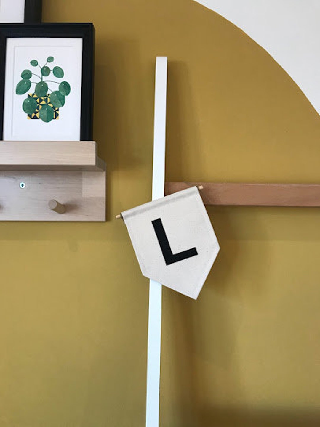 Mini Black Felt Letter Banner Monochrome Aesthetic Miniature Etsy