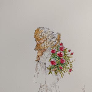 Bambina/ Dipinto ad acquerello originale/ Acquerello dipinto a mano/ Dipinto originale/ Opera d'arte originale