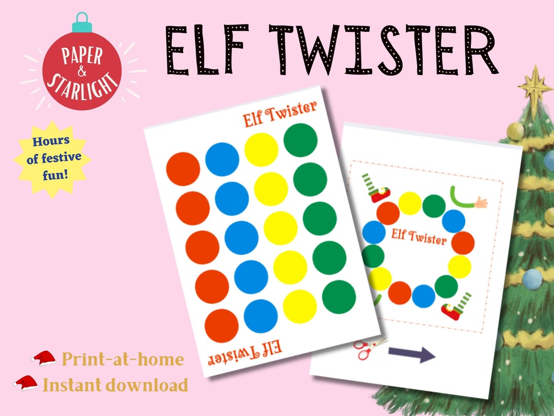 Elf on the Shelf Print at Home Twister Game Easy Fun Christmas Etsy