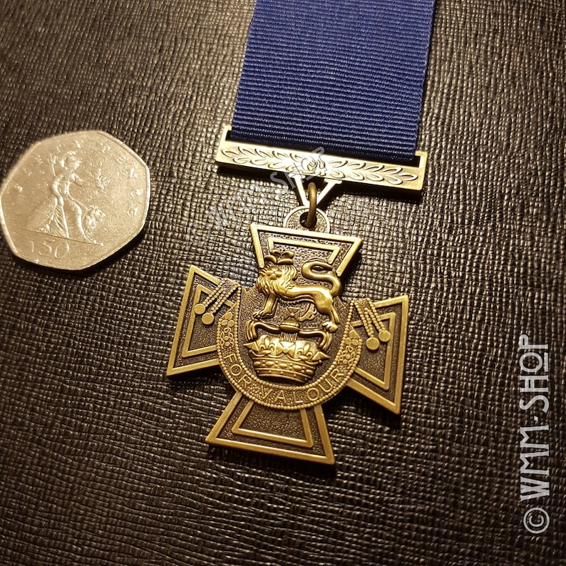 Victoria Cross Military Medal NAVY Blue Ribbon Highest Etsy