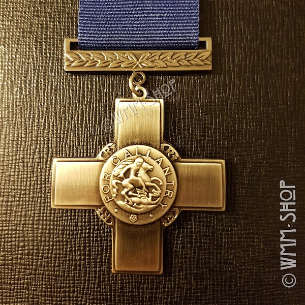 George Cross Medaille militärische Auszeichnung für Galanterie mit Band Replik britischen Streitkräfte ww2 Armee geeignet für einheitliche Gedenktag