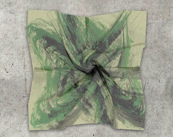 Earthy Poly Chiffon Square Scarf "Elemental"