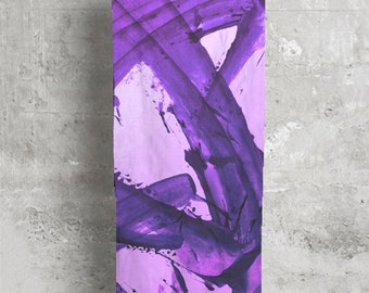 Large Abstract Satin Scarf 'Vicious Violet'