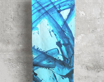 Colorful Aqua Blue Abstract Lightweight Scarf 'Surf'