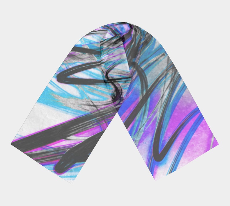 Art Scarf Purple Blue Visionary' image 4