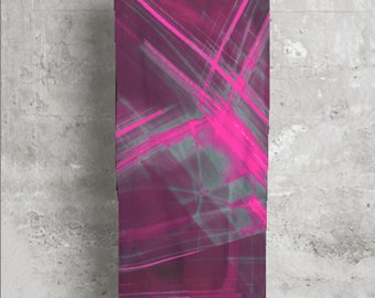 Lightweight Magenta Scarf, Satin Charmeuse Women's Scarf, Unique Abstract Scarf