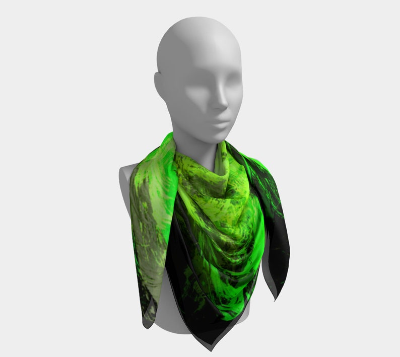 Vibrant Lime Green Square Scarf Limewire image 2