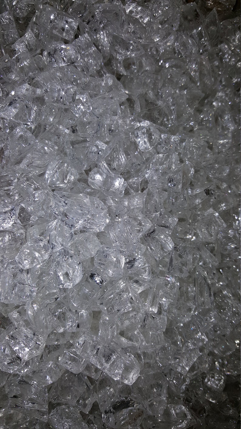 Broken Glass Diamond White Real Tempered Glass Etsy