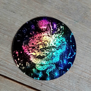 Viking Midgard Serpent, Holo Sticker, Hologram Jormungandr Sticker, Holographic, Viking