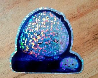 Opal glitter holo sticker, hologram sticker, holographic, kawaii mineral, gemstone