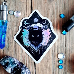 Wolf Stickers, Holo Stickers, Hologram Stickers, Odin&#39;s Wolves, Fenrir, Skall and Hati, Viking, Glitter