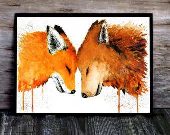 Fuchs Aquarell Etsy