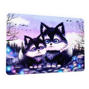 Carte postale loups doux, frères loups, pour la naissance du frère, meilleurs amis, carte de voeux fête des pères, loup dans la forêt