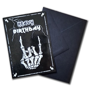 Tarjeta de cumpleaños de heavy metal, postal para metaleros, cumpleaños heavy, rock, alternativo, gótico, tarjeta de felicitación Postkarte mit Kuvert