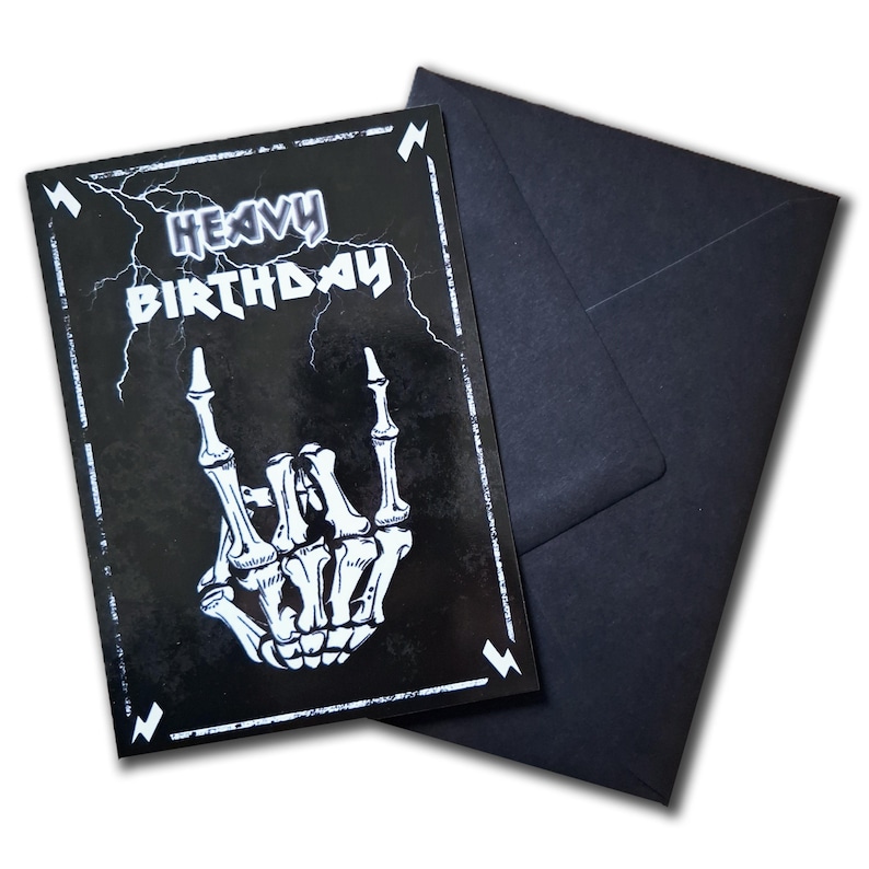 Tarjeta de cumpleaños de heavy metal, postal para metaleros, cumpleaños heavy, rock, alternativo, gótico, tarjeta de felicitación Postkarte mit Kuvert