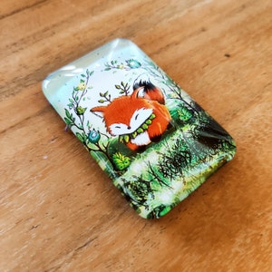 Süsser Fuchs Foksi Magnet, Glasmagnet, Coverminder für Diamondpainting, 5x 3.5 cm, Kühlschrankmagnet Bild 3