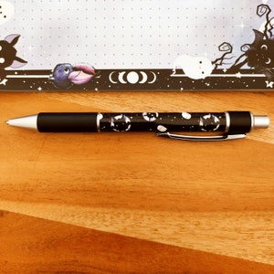 Bats and ghosts ballpoint pen, Halloween pen, black image 2