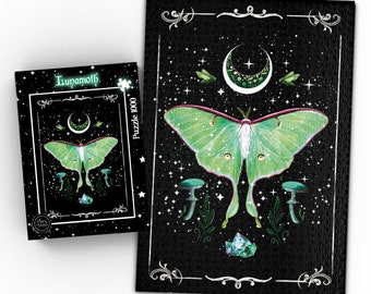 Green Lunamoth Puzzle 1000 pieces, Gothic moth, butterfly