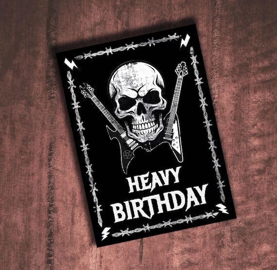 Biglietto Di Auguri Gotico Con Teschio Per Compleanno, 145x145 Mm, Carta Riciclata 350g/m² Con Busta
