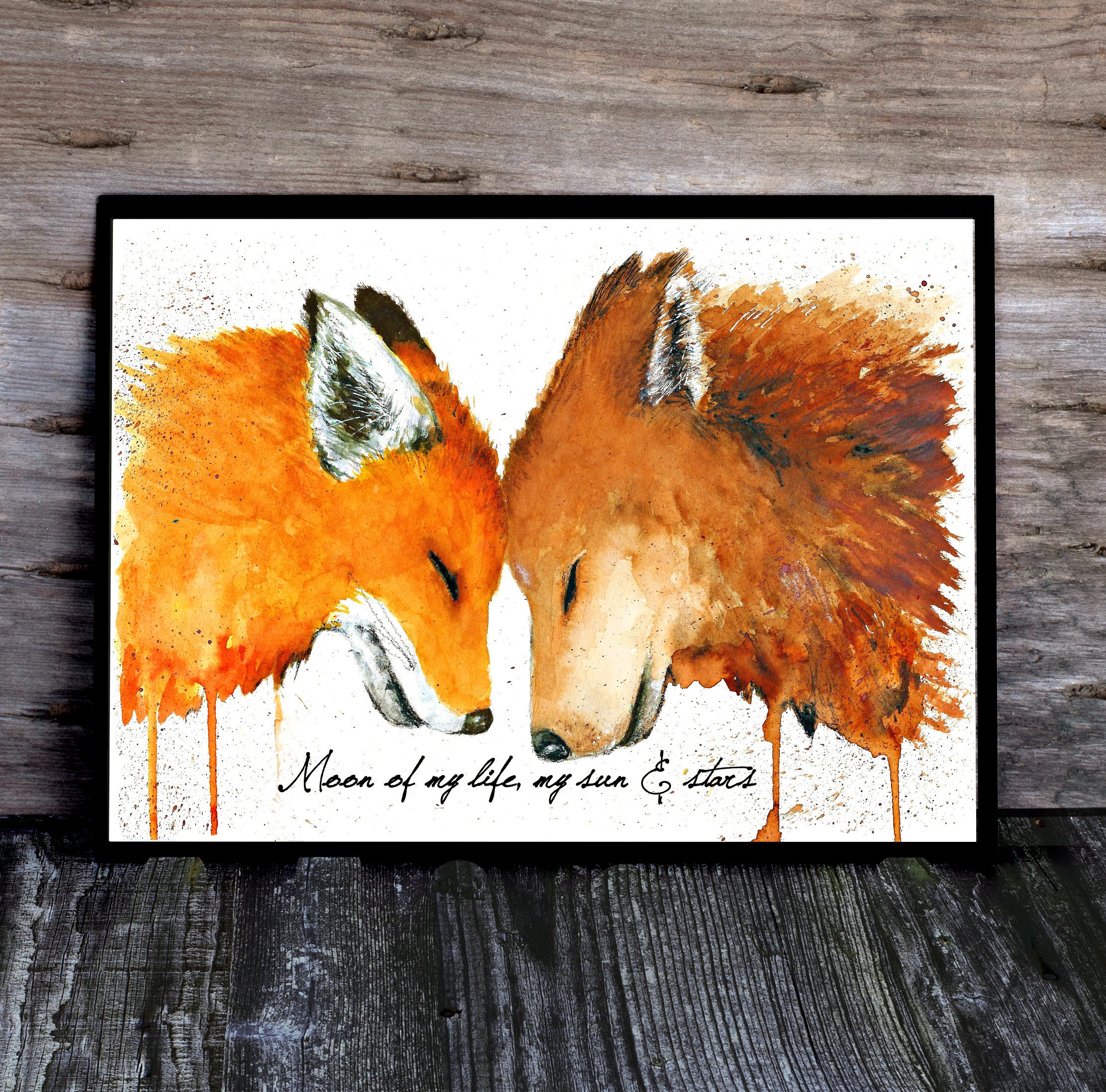 Fox Wolf Watercolor Poster Print - Etsy
