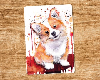 Velvety Soft Corgi Postcard, Greeting Card, Watercolor Art, Dog, Royal Puppy