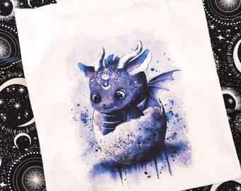 Beautiful dragon in dragon egg fabric bag made of high-quality cotton, shopping bag, kindergarten bag