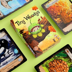 Tiny Woodys card game, sweet and fun game for family and friends, for forest and nature lovers, 8 out of 10 stars