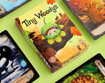 Tiny Woodys card game, sweet and fun game for family and friends, for forest and nature lovers, 8 out of 10 stars