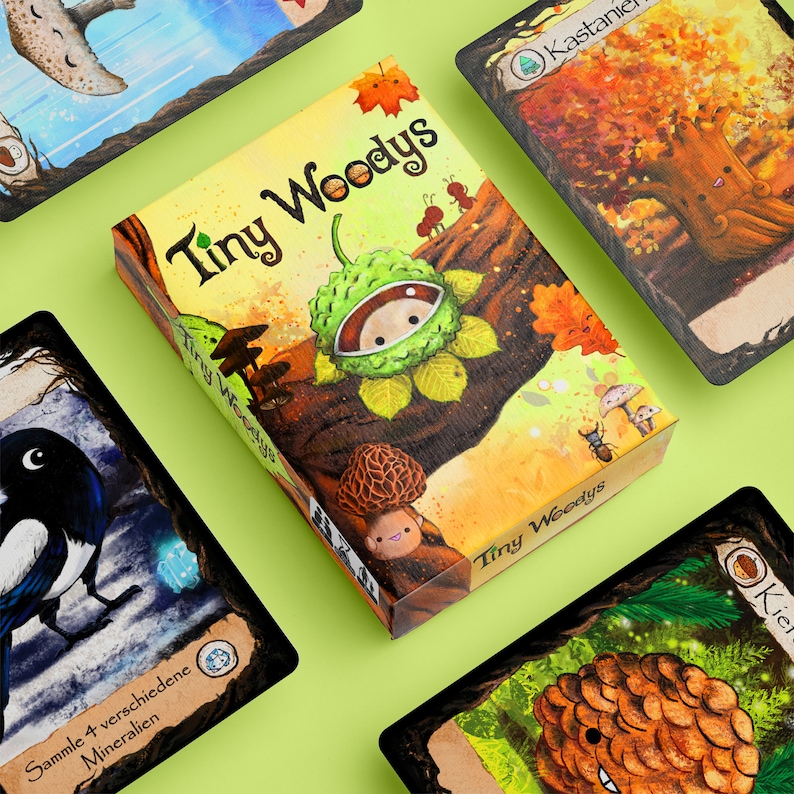 Tiny Woodys Kartenspiel, Süsses und lustiges Spiel für Familie und Freunde, Für Wald und Naturfreunde, 8 von 10 Sterne deutscher Anleitung