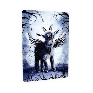 Zoete Baphomet geit ansichtkaart, aquarel gothic, hekserij, fluweelzachte wenskaart