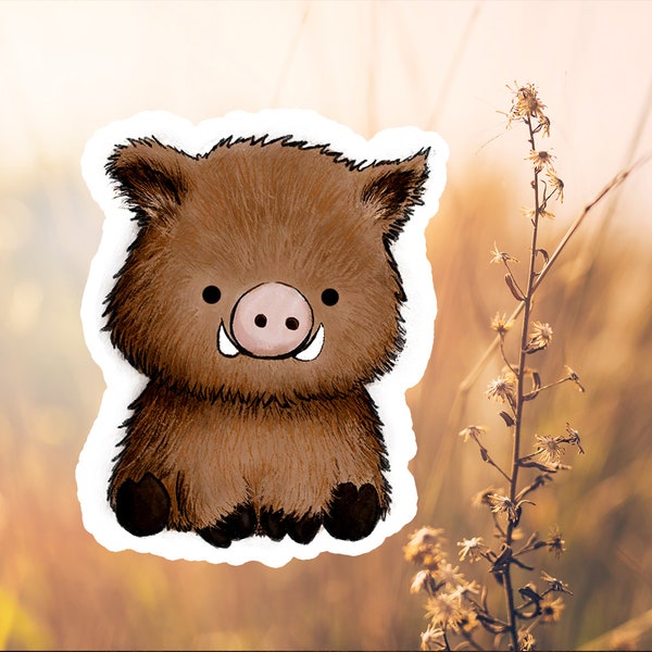Kawaii Wildschwein Sticker, Tiny Woodys Aufkleber, 5 x 6 cm,  Tiny Tami, süsses Ferkel