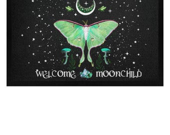 Lunamoth Gothic Motte Welcome Moonchild  - Fußmatte mit Gummirand