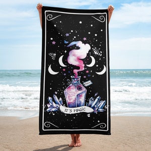 Gothic magic potion towel, print on demand, beach towel, bath towel, beach sheet, swimming towel, yoga mat