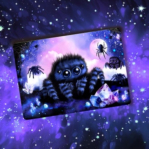 Samtig weiche Spinnen Postkarte, Spidernight, Tarantel, Octavia, Gothic Spinnennetz Grußkarte