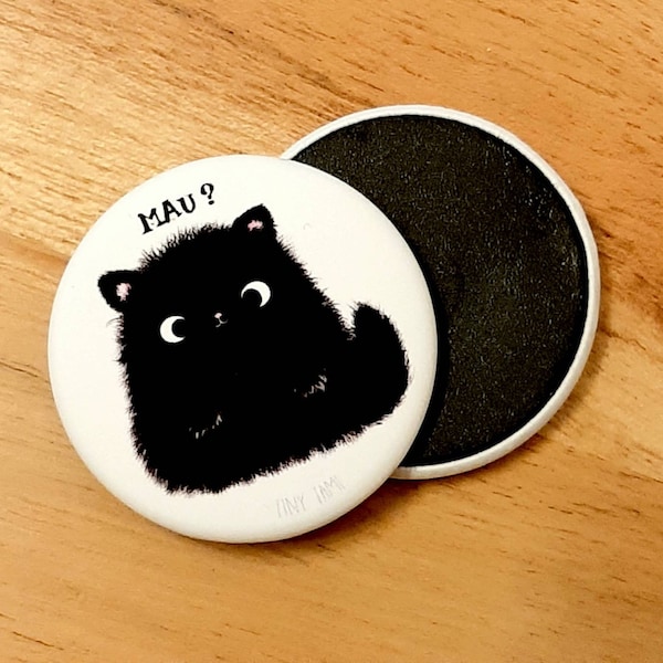 Kawaii Katzen Magnet, Kühlschrankmagnet, Kater Moo, Miau, Buttonmagnet