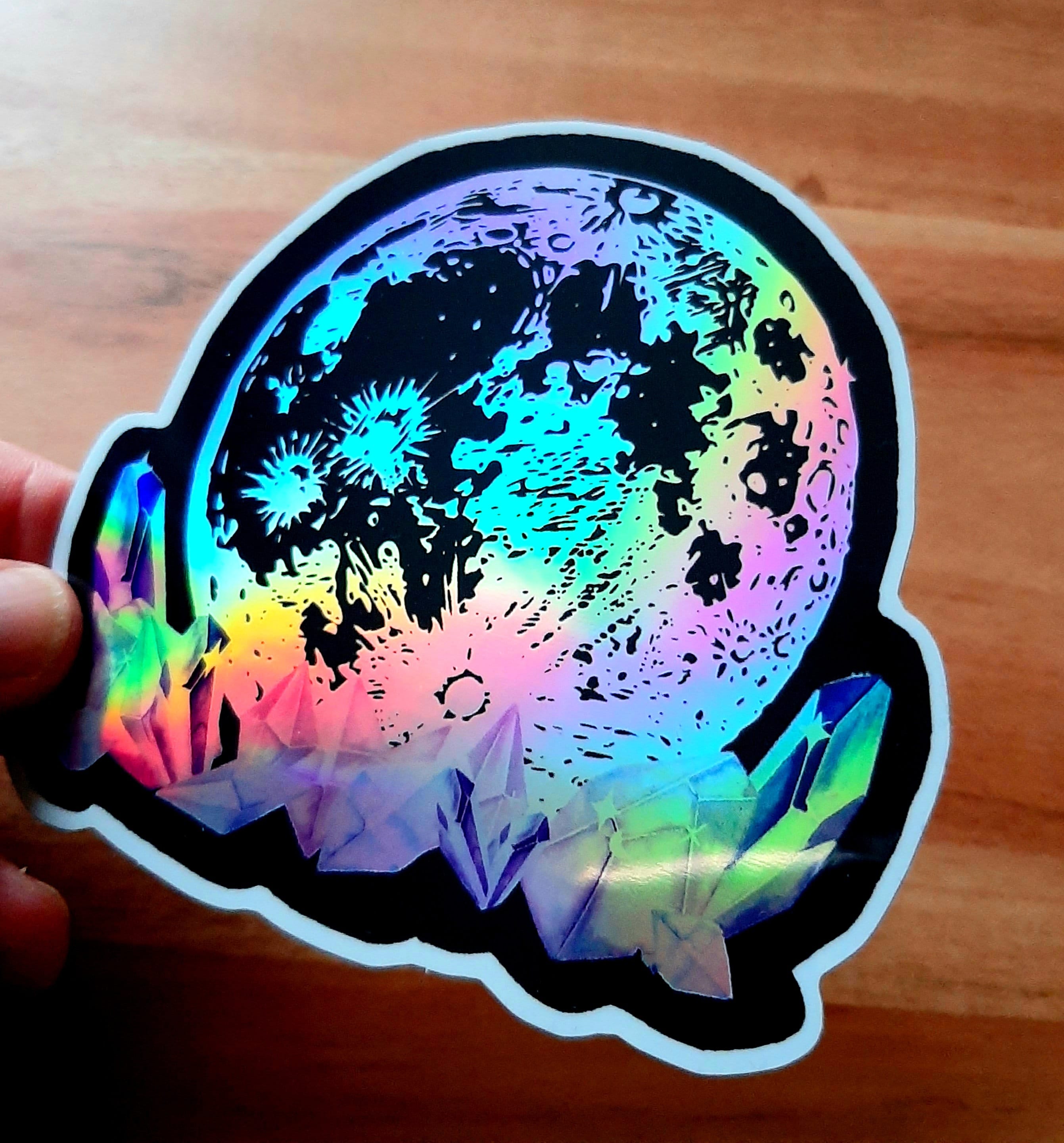 Moon Holographic Sticker, Hologram Sticker, Moonlight With