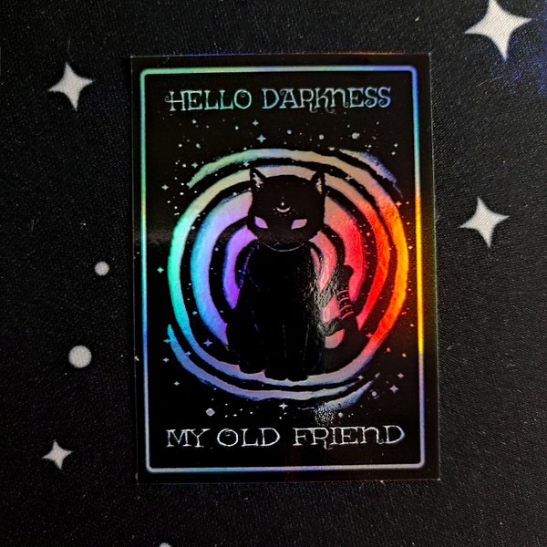 Gothic Katze Hologramm Sticker, Aufkleber, Holographic