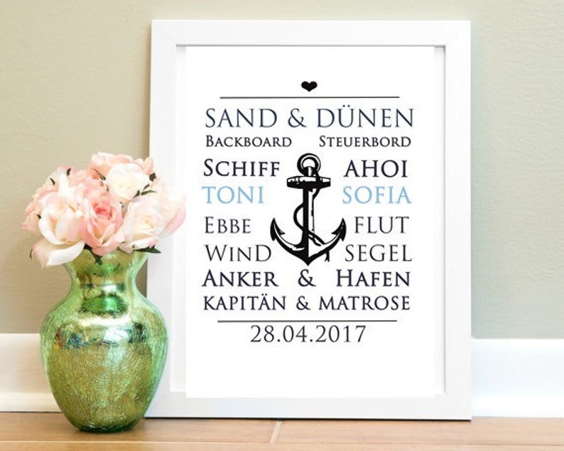 Kunstdruck Hochzeitsgeschenk Anker Liebe Hochzeitsbild Etsy