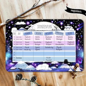 Kawaii Cats Timetable, wipeable & magnetic A4 | School enrollment 2023 gift | Schoolchild 2023