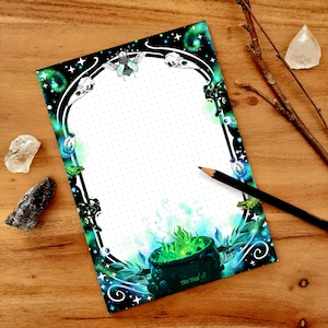 PAGAN POTIONS notepad, A5, dotted, 50 sheets, cauldron witchcraft