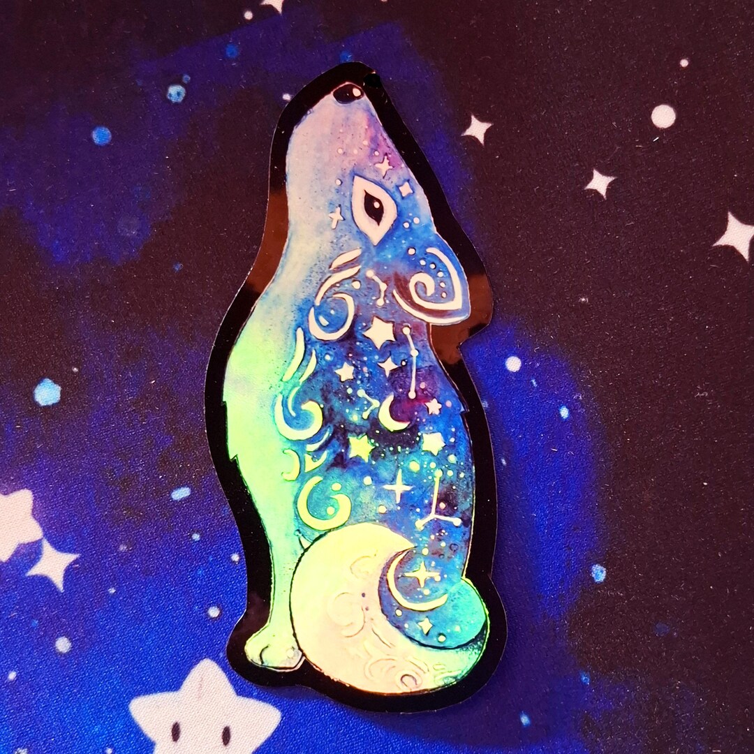 Unic Wolf Holographic Runic Wolf, Celtic Holo Sticker, 10 Cm - Etsy