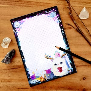 Sweet Forest Spirits in Crystal Cave Notepad, A5, dot grid, 50 sheets