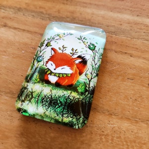 Süsser Fuchs Foksi Magnet, Glasmagnet, Coverminder für Diamondpainting, 5x 3.5 cm, Kühlschrankmagnet Bild 4