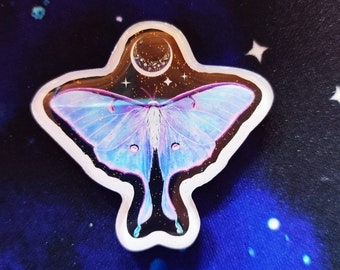 Acryl Lunamoth Glitzer Magnet, Gothic Witchy , Motten Kühlschrankmagnet